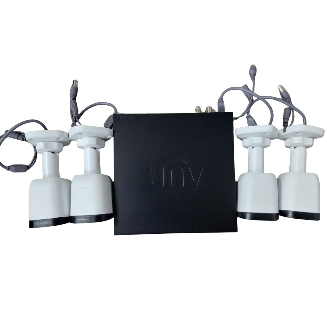 Sistem supraveghere video Uniview pentru casa, 4 camere Full HD de exterior/interior, Microfon incorporat, Vedere nocturna 20m, Vizualizare imagini de pe telefon [1]