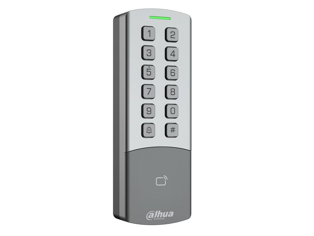 Control acces standalone Dahua ASI1201M-MEP, card si parola, 13.56 MHz, 125 kHz, RS-485 Wiegand, 10.000 utilizatori, 100.000 inregistrari, PoE, IP65, IK08