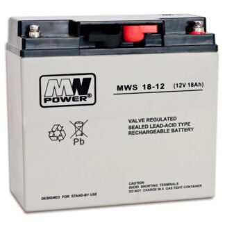 Acumulator stationar AGM VRLA MW Power MWS, 12V, 18Ah, durata viata 3-5 ani, terminal M5, fara intretinere, 181x77x167mm, MWS 18-12, BAT12V18 [1]
