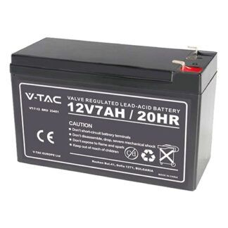Acumulator plumb-acid V-TAC VT-7-12, 12V, 7Ah, terminale T1, SKU 23451 [1]