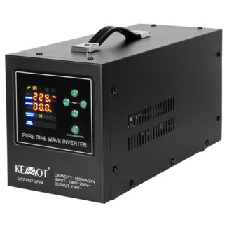 UPS centrala termica KEMOT PROsinus-1500/24-LFP4, 1500VA, 1050W, sinus pur, acumulator extern 24V 50-200Ah, incarcare pana la 15A, timp transfer ≤4ms, faza fixa, display LED, functie UPS/redresor/invertor, URZ3427-LFP4 [1]