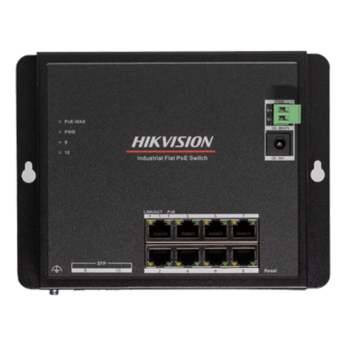 Switch industrial 8 x RJ45 1G PoE, 2 x SFP 1G, Smart Management - HIKVISION DS-3T1510P-SI-FLT
