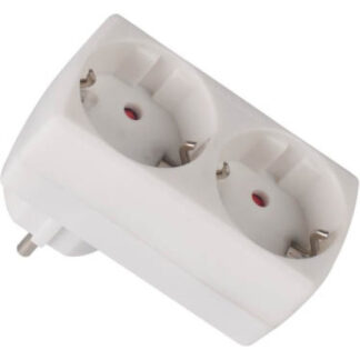 Triplustecher Schuko INSTA, 2 posturi, adaptor priza drept, contact de protectie, 230V, IP20, SPN2361, GN088611 [1]